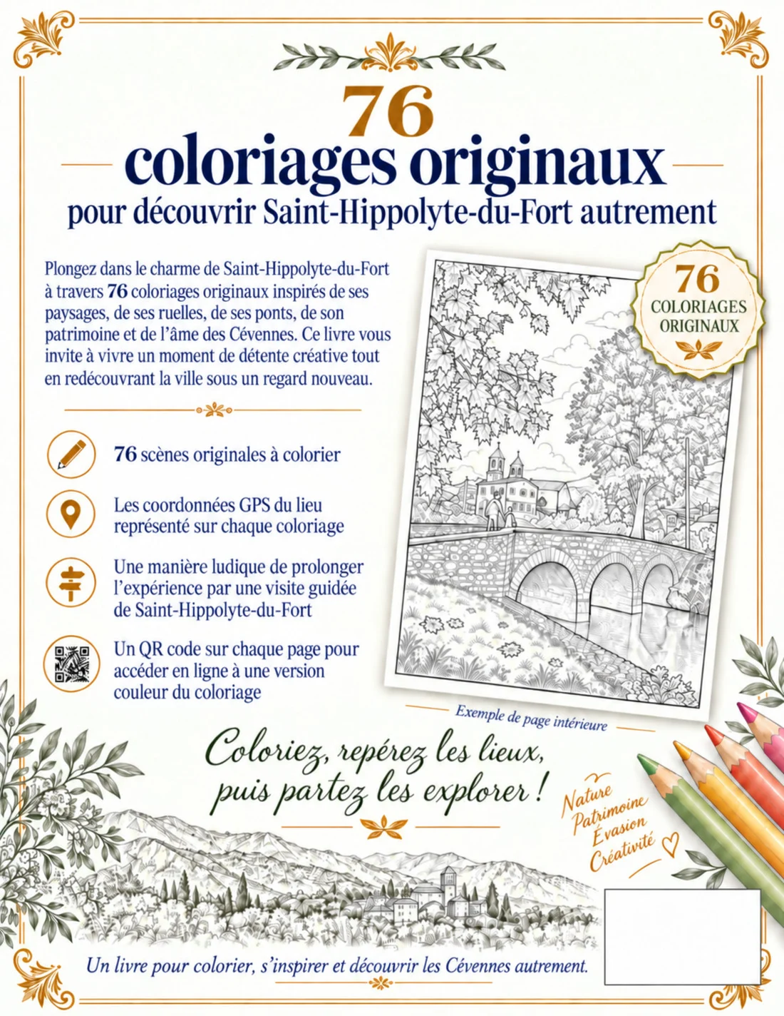 Quatrième de couverture présentant le projet et les deux QR codes associés aux illustrations